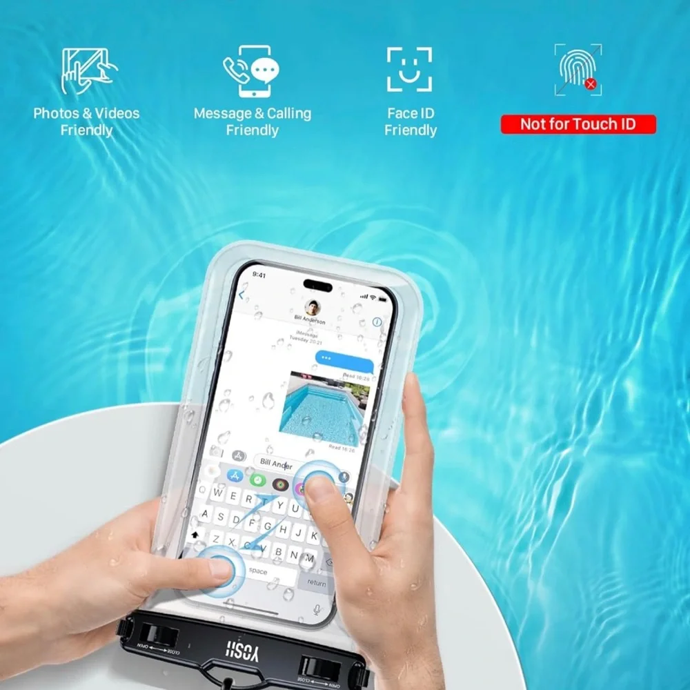 YOSH IPX8 Floating Waterproof Phone Pouch for phones up to 7.5